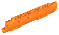 Technic Panel Curved 11 x 3 with 10 Pin Holes through Panel Surface in Orange