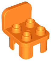 Duplo Chair with 4 Studs and Rounded Back in Orange