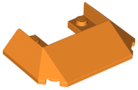Brick Wedged, Sloped 45° 6 x 4 Double / 33°, 5 Bottom Tubes [Train Roof] in Orange