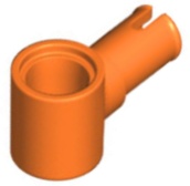 Technic Pin Connector Hub with 1 Pin with Friction Ridges Lengthwise [Centered Friction Ridge] in Orange