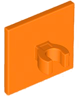Road Sign Clip-on 2 x 2 Square [Thick Open O Clip] in Orange