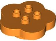 Duplo Flower 4 x 4 x 1 with 4 Top Studs in Orange