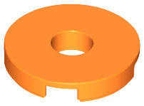 Tile Special Round 2 x 2 with Hole in Orange