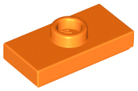 Plate Special 1 x 2 with 1 Stud with Groove and Inside Stud Holder (Jumper) in Orange
