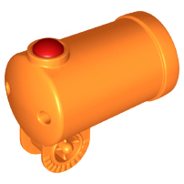 Duplo Cannon, Shooting with Axle Hole and Red Firing Button in Orange