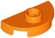 Plate Special Round 1 x 2 Half Circle with Stud (Jumper) in Orange