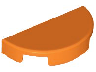 Tile Round 1 x 2 Half Circle in Orange