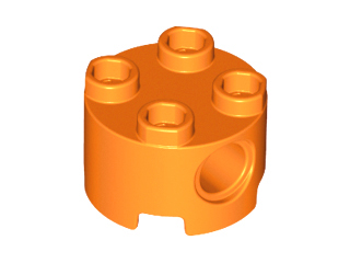 Brick Round 2 x 2, Pin Holes in Orange