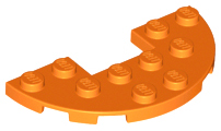 Plate Round Half 3 x 6 with 1 x 2 Cutout in Orange