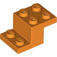 Bracket 3 x 2 x 1 1/3 with Pin Bottom in Orange