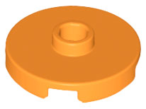 Plate Special Round 2 x 2 with Center Stud (Jumper Plate) in Orange