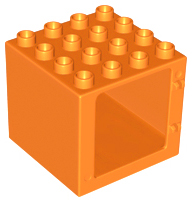 Duplo Door / Window Frame 4 x 4 x 3 with Thin Top in Orange