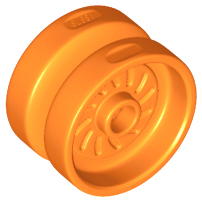 Wheel 18 x 12 with Axle Hole and Stud in Orange