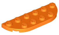 Plate Round Corners 2 x 6 Double in Orange