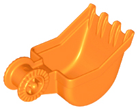 Duplo Digger Bucket - Small with Locking Ring - 4 teeth in Orange