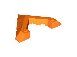 Brick Wedged, Sloped 45° 6 x 8 with Pointed Cutout in Orange