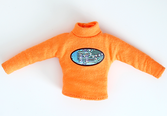 Scala, Sweater, Turtleneck with Print in Orange