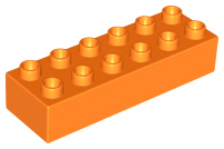 Duplo Brick 2 x 6 in Orange