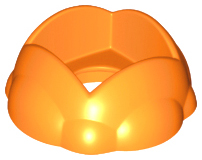Duplo Round Rock / Bush / Space Crater 4 x 4 x 1.5 with 2 x 2 Hole in Orange