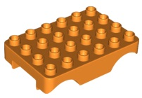 Duplo Car Base / Plate 4 x 6 in Orange