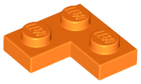 Plate 2 x 2 Corner in Orange