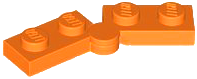 Hinge Plate 1 x 4 Swivel Top / Base - Hollow Clip [Complete Assembly] in Orange