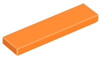 Tile 1 x 4 with Groove in Orange