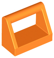 Tile Special 1 x 2 with Handle in Orange