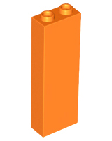 Brick 1 x 2 x 5 with Hollow Studs in Orange