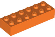Brick 2 x 6 in Orange