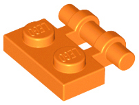 Plate Special 1 x 2 Side Handle [Free Ends] in Orange