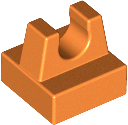Tile Special 1 x 1 with Clip and Straight Tips in Orange