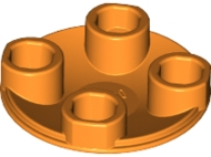Plate Round 2 x 2 with Rounded Bottom [Boat Stud] in Orange