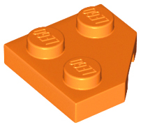 Wedge Plate 2 x 2 Cut Corner in Orange