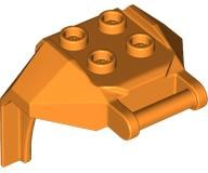 Plate Special, 2 x 2 Studs and Handle, Closed Ends (Mech Chest Plate / Armor) in Orange