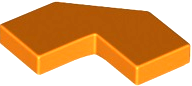 Tile Special 2 x 2 Corner with Cut Corner - Facet in Orange