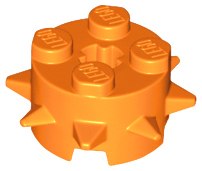 Brick Round 2 x 2 Special with Spikes in Orange