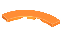 Tile 4 x 4 Curved, Macaroni in Orange