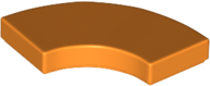 Tile 2 x 2 Curved, Macaroni in Orange