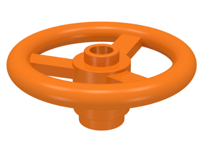 Technic Steering Wheel Small (3 Studs Diameter) in Orange