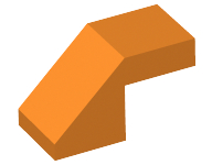 Brick Sloped 45° 2 x 1 with 2/3 Inverted Cutout and no stud in Orange