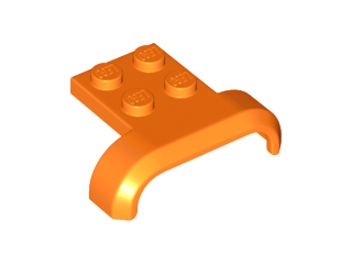Wheel Arch, Mudguard 3 x 4 with 2 x 2 Plate in Orange