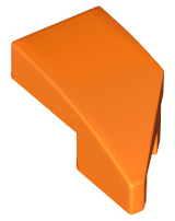 Brick Wedged, Curved 2 x 1 with Stud Notch Left in Orange