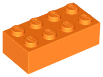 Brick 2 x 4 in Orange