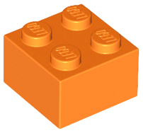 Brick 2 x 2 in Orange