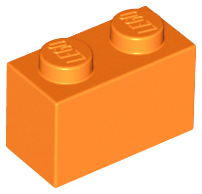 Brick 1 x 2 in Orange