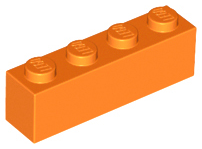 Brick 1 x 4 in Orange