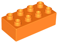 Duplo Brick 2 x 4 in Orange
