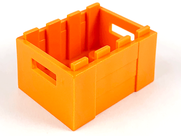 Box / Crate with Handholds 3 x 4 x 1 2/3 in Orange