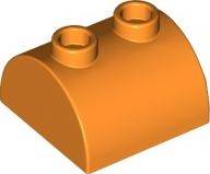 Brick Curved 2 x 2, Two Top Studs in Orange